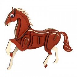 木質立體拼圖：馬（彩色）