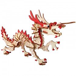 木質立體拼圖：龍（彩色）